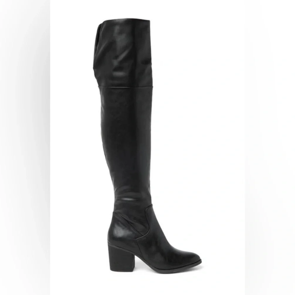 NEW BP. Luke‎ Black Side Zip Block Heel Over The Knee Boots #993